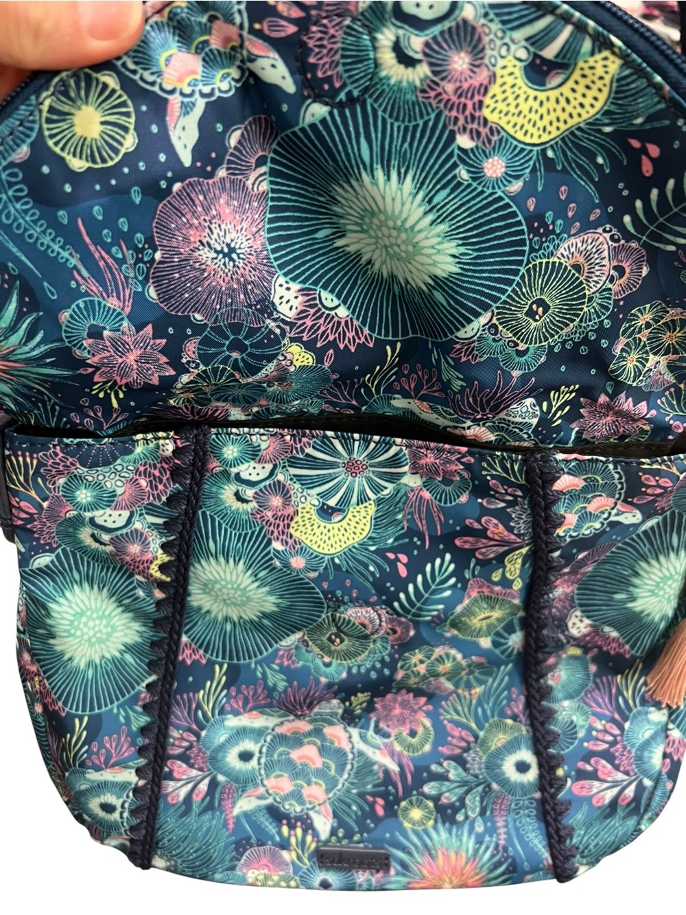 Sakroots Sea Turtle Crossbody Bag with Sea Turtle Charm - Picture 3 of 9